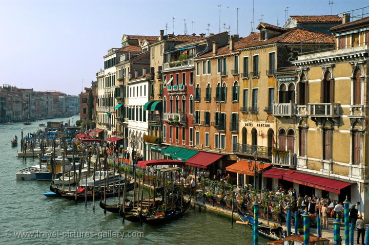 houses along the Canal Grande from Rialto Bridge