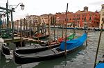 gondola's moored on the Canal Grande