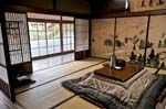traditional Japanese room inside a monastery-lodge