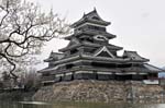 Matsumoto Castle on a cold spring day