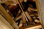 wood beams inside the Donjon