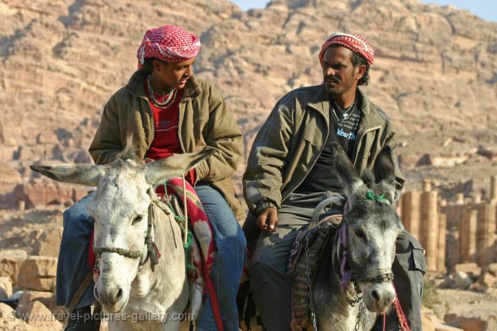 Pictures of Jordan - Petra - guides on their donkeys