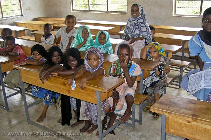 kids in a school, Wasini Island