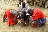 Masai making a fire, Samburu N.P.