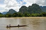 long tail boat on the Nam Song River