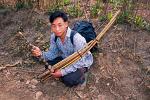 young man with a bamboo flute