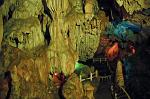 exploring limestone Tham Jang cave