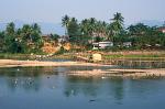 Nam Song River with the dry season bamboo bridge