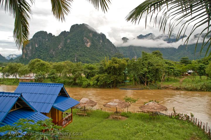 a small tourist hotel on the Nam Song River