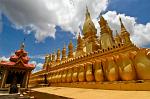 the Pha That Luang, a gold covered Buddhist Stupa