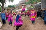 the dance begins with chanting and drumming
