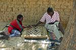 playing a game of checkers at Niafounke