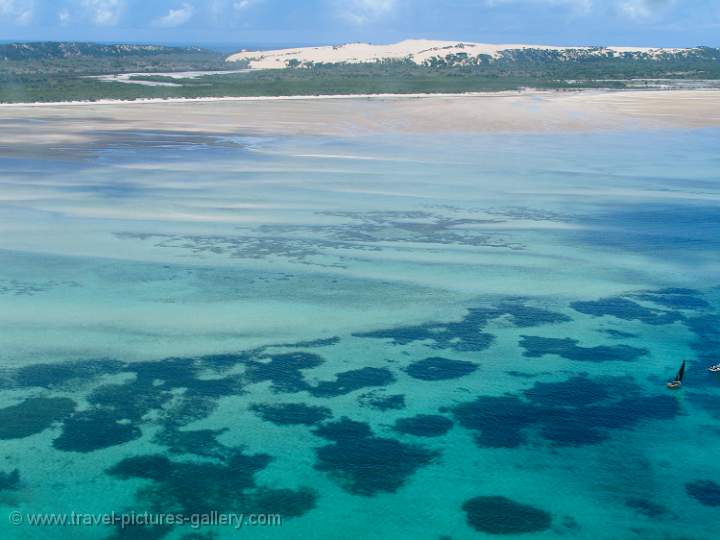 on the flight to Vilankulo, coastal scenery