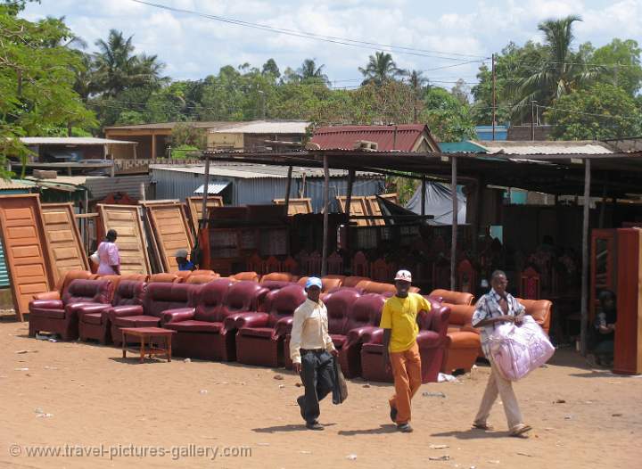 leather chairs, Maputo outskirts