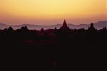 sunset over Bagan plain
