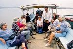 tourists on a boat trip on the Irrawaddy River (Ayeyarwady)