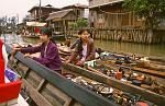women trading from their canoe, Ywama floating market