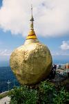 the Golden Rock is perched at the top of Mt. Kyaiktiyo