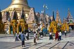 people circling the Shwedagon Pagoda