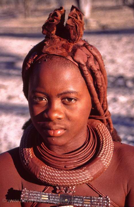Himba people, girl on the road to Epupa