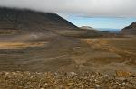 crossing the plateau at the foot of Mt Ngauruhoe