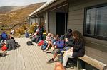 having a break at the Ketetahi hut