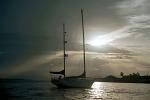 yacht at sunset, Bocas del Toro, Caribbean Coast