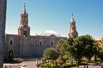 the Basilica Cathedral of Arequipa with it's twin towers