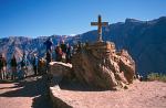tourists waiting for the condors at Cruz del Condor, Colca Canyon