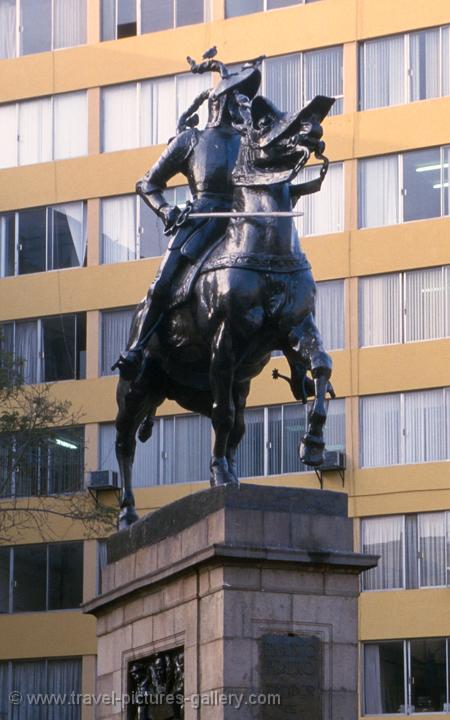 statue of Pizarro, conqueror of Peru and founder of Lima