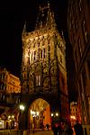 the Powder Tower at night