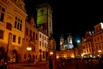 the Old Town Square at night