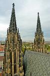 the spires of the Gothic St Vitus Cathedral