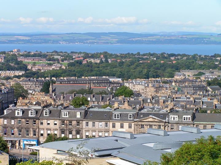 view over the city and the Firth of Forth