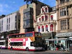 downtown shops and traffic