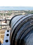 view over the city over a cannon barrel