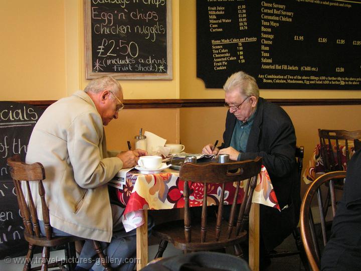 old men, local restaurant, Walls End