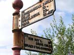 Pictures of Scotland - Highlands - signpost, Balquhidder, grave of Rob Roy