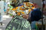 woman with colourful traditional head dress