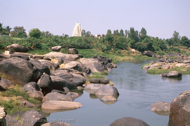 the Tungabhadra River runs along the site