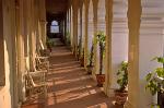 a shady hotel veranda