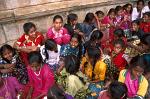 school girls at Sravanabelagola