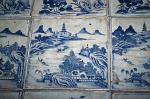 Cochin (Kochi) - blue chinese tiles at the Synagogue, Fort Cochin