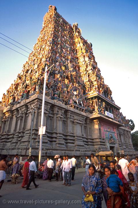 a Gopuram or temple tower, Sri Meenakshi Temple