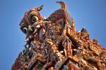 sculptures on top of the Gopuram, Sri Meenakshi temple