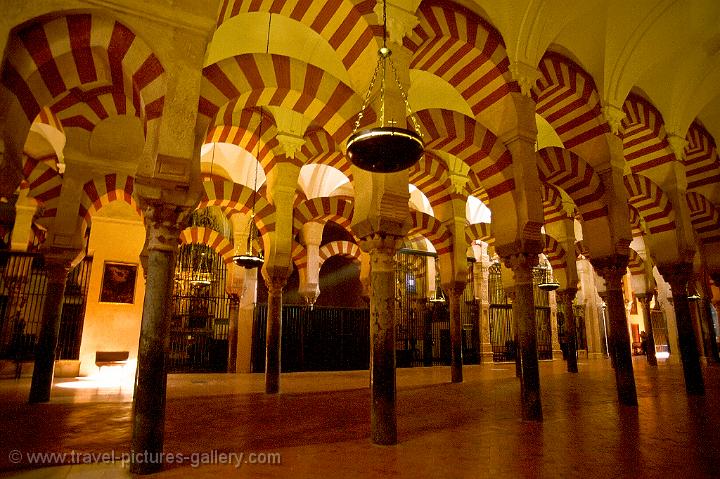 pillars and arches of the Mezquita, Cordoba, Moorish Architecture