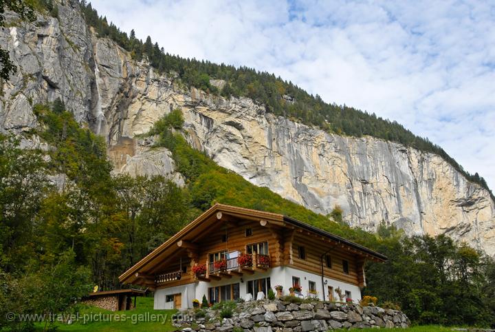 chalet and rockface, Lauterbrunnen