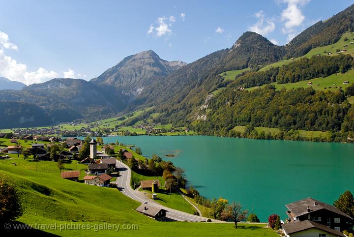 a lake from the train to Lucern (Luzern)