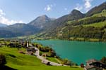 a lake from the train to Lucern (Luzern)