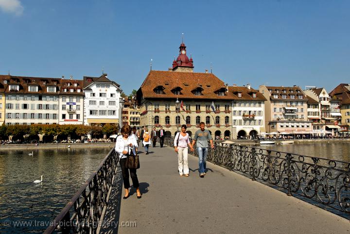 Lucerne (Luzern), Reussbrucke, Reuss River bridge